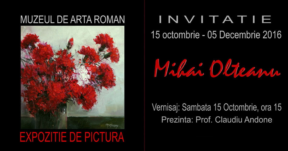 O nouă expoziție a pictorului romașcan Mihai Olteanu, de sâmbătă la Muzeul de Artă