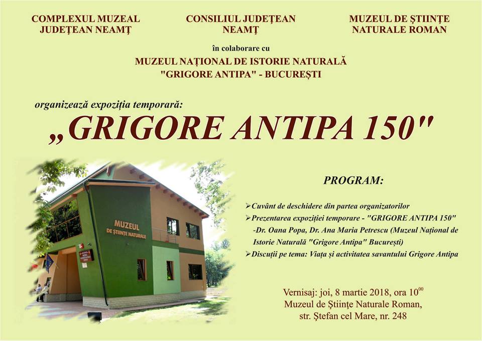 Expoziţia „Grigore Antipa 150”, la Muzeul de Științe Naturale din Roman