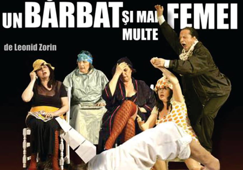 Magda Catone şi Claudiu Bleonţ, pe scena Casei de Cultură din Roman, în comedia „Un bărbat și mai multe femei”
