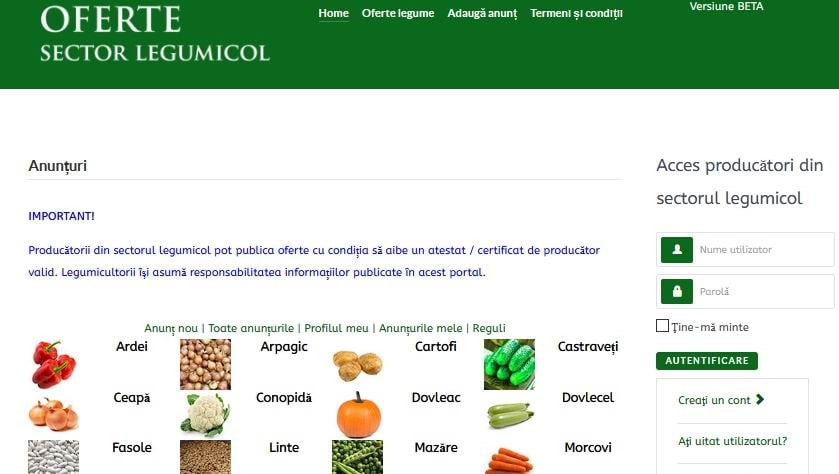 Ministerul Agriculturii a lansat o platformă online destinată micilor producători agricoli, pentru a-și vinde mai ușor produsele