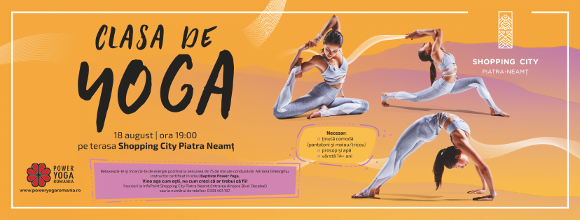 Vineri, sesiune gratuită de yoga la Shopping City Piatra Neamț